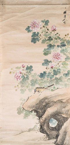 A CHINESE 'BIRD AND PEONIES' PAINTING, LATE QI…