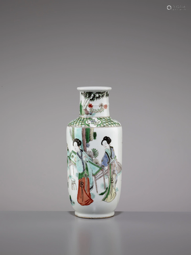 A FAMILLE VERTE VASE, QING