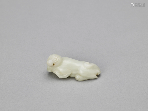 A PALE CELADON JADE BRUSH REST, QING