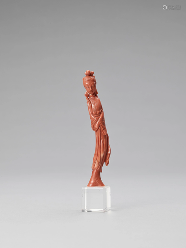 A CORAL FIGURE OF A CELESTIAL LADY