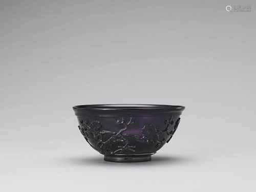 A CHINESE AMETHYST PEKING GLASS BOWL, QING