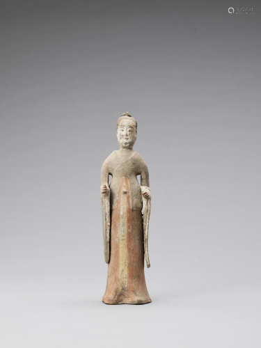 A TL-TESTED TERRACOTTA FIGURE OF A COURT LADY,TA…