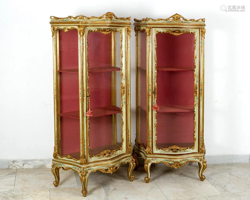 Pair of Venetian display cabinets