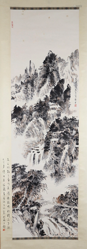 A CHINESE PAINTING, AFTER LIN SANZHI, INK AND…