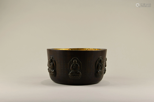 A CHINESE LACQUERED DEEP BOWL, 17T…