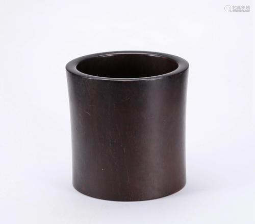 A CHINESE ZITAN BRUSH POT, QING DYNASTY