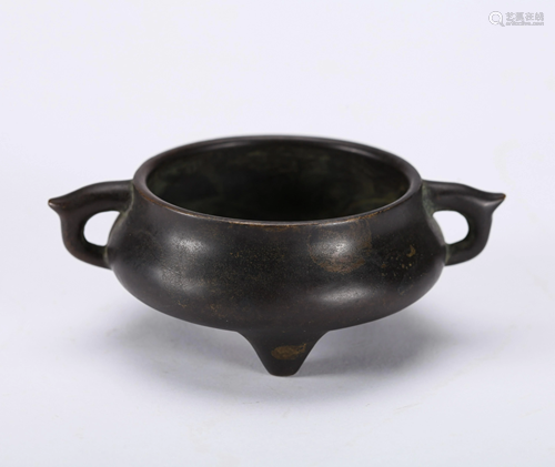 A CHINESE BRONZE CENSER, QING DYNASTY