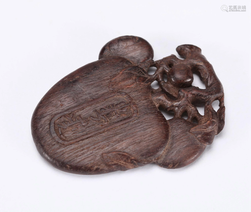 A CHINESE AGARWOOD PENDANT, QIN…