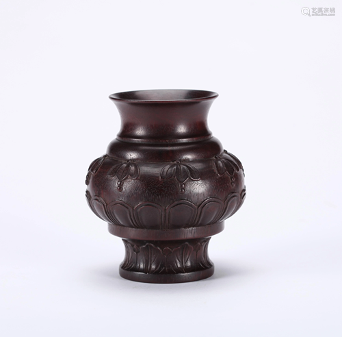 A CHINESE ZITAN ZUN VASE, QING DYNASTY