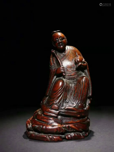 A CHINESE CARVED BAMBOO FIGURE, QING DY…