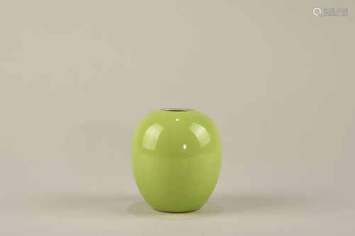 A CHINESE APPLE GREEN GLAZED WATERPOT, …