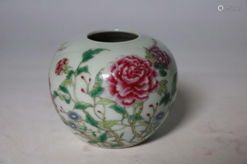 A CHINESE FAMILLE ROSE WATERPOT, QING DYN…