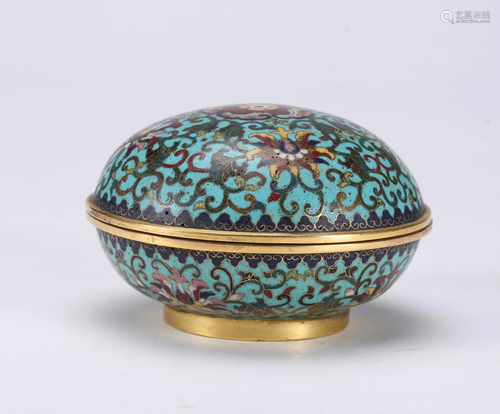 A CHINESE CLOSONNE ENAMEL BOX A…