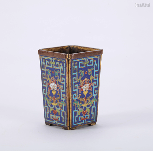 A CHINESE CLOSONNE ENAMEL BRUSH …