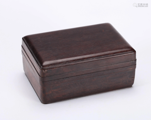 A CHINESE ZITAN BOX, QING DYNASTY