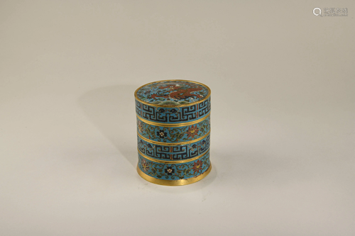 A CHINESE CLOSONNE ENAMEL BOX A…