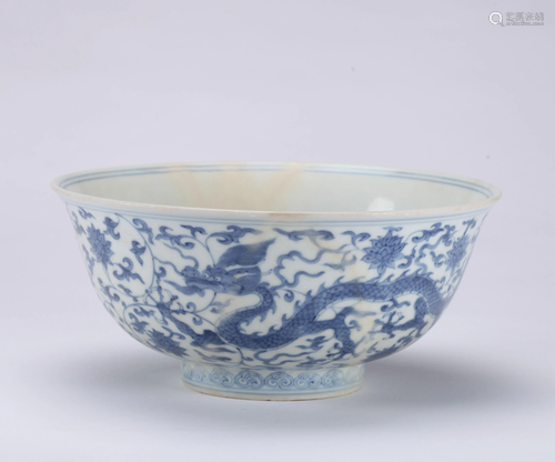 A CHINESE BLUE AND WHITE BOWL, ZHENGDE MA…