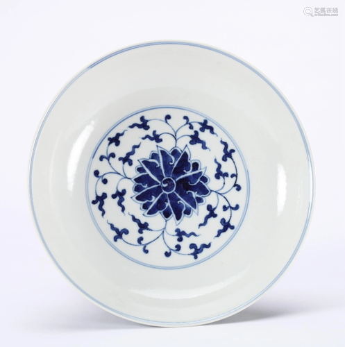 A CHINESE BLUE AND WHITE DISH, GUANGXU MAR…