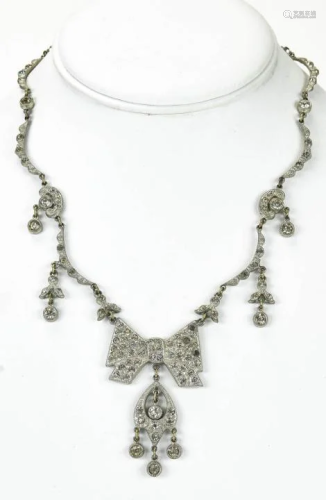 Antique C 1920s Art Deco Rhinestone Necklace