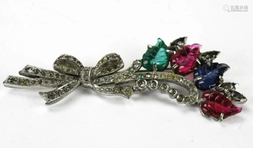 Vintage C 1930s Dujay Fruit Salad Brooch