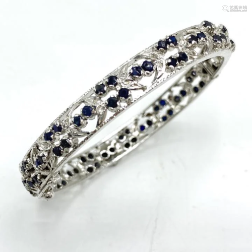Vintage Diamond & Natural Sapphire Bracelet
