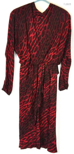 Norma Walters Nieman-Marcus Silk Animal Print Gown