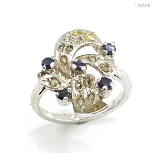 Vintage Diamond & Natural Sapphire Ring