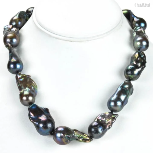 Large Tahitian Baroque Cultured Pearl Necklace