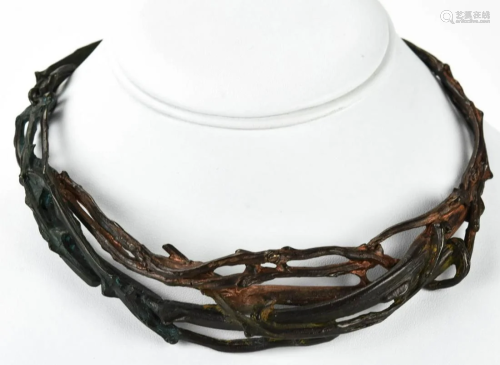 Yves Saint Laurent Rare Bronze Collar Necklace