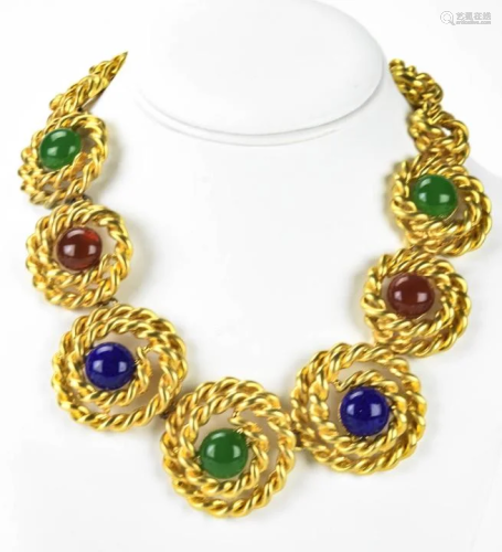 C 1990s Gilt Rope Twist Coil Necklace