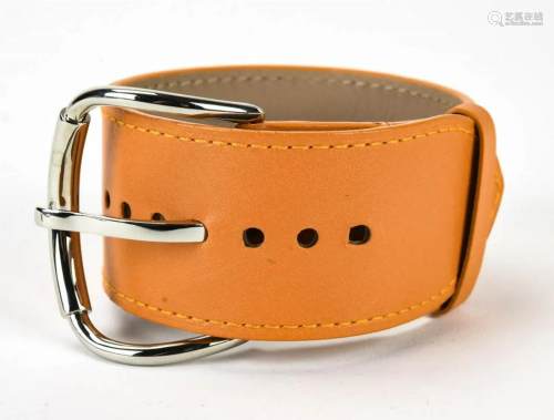 C 2000 Balenciaga Paris Orange Leather Bracelet