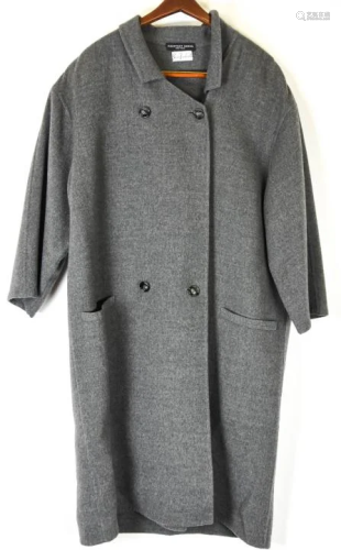 Geoffrey Beene Grey Wool Full Length Coat