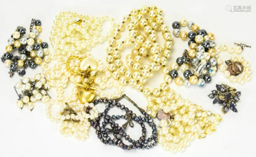 Collection of Faux Pearl Costume Jewelry