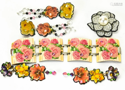 Collection Floral Motif Costume Jewelry