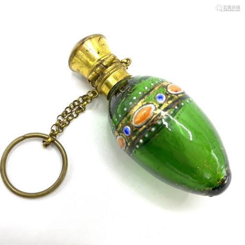 Early Victorian Glass Chatelaine Perfume Bottle