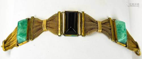 Antique Art Deco C 1920s Art Glass Bracelet