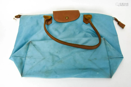 Longchamp Leather & Canvas Tote Bag / Purse