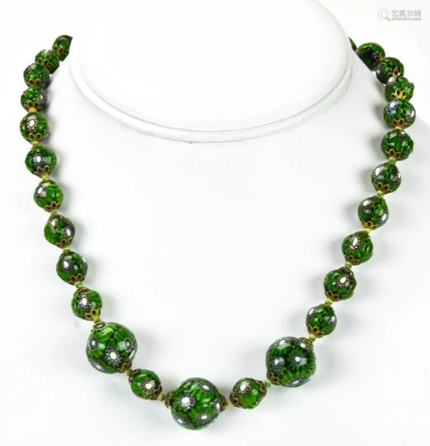 Vintage Italian Murano Art Glass Bead Necklace