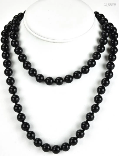 Vintage Miriam Haskell Necklace w Faux Black Onyx