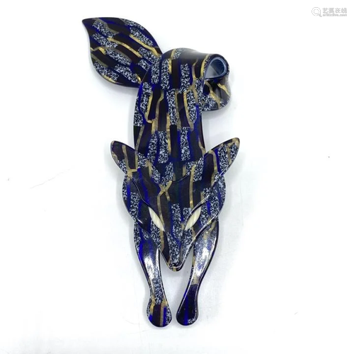 Vintage Lea Stein Paris Fox Brooch