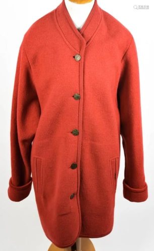 Vintage Geiger Red Wool Women's Driving Coat