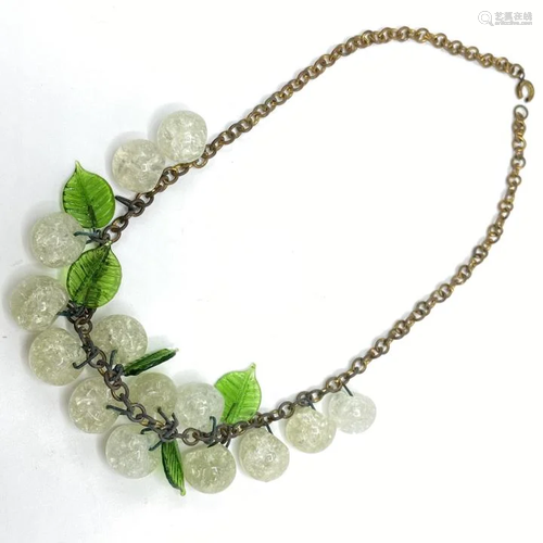 Antique Glass Fruit Form Necklace