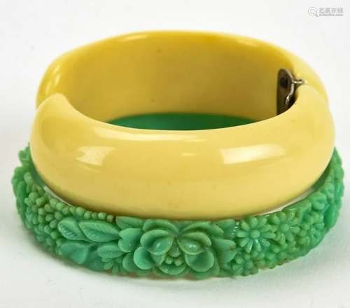 Vintage Clamper Bracelet & Floral Motif Bangle