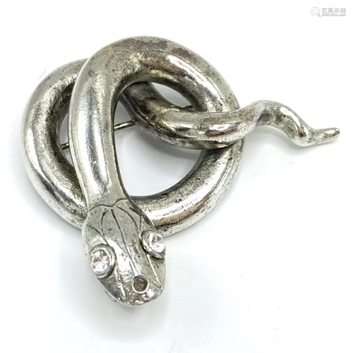 Kenneth J Lane Costume Silver Snake Pin