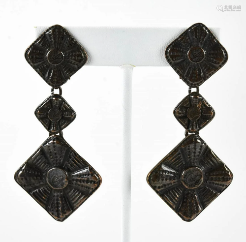 Vintage Christian Lacroix Antique Patina Earrings