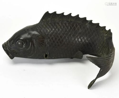 Chinese Bronze Figural Fish Statue