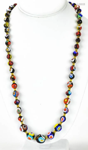 Vintage Italian Murano Art Glass Bead Necklace