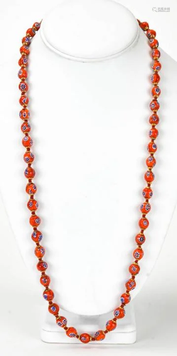 Vintage Italian Murano Art Glass Bead Necklace