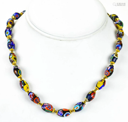 Vintage Italian Murano Art Glass Bead Necklace