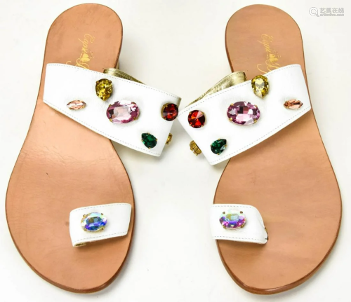 Capri Byoux Jeweled Leather Sandals